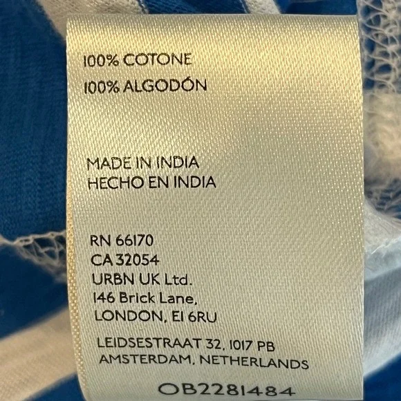 Anthropologie Pilcro Jordyn Stripe Slub Tee NWT Oversize Blue White MEDIUM NEW - Picture 12 of 14